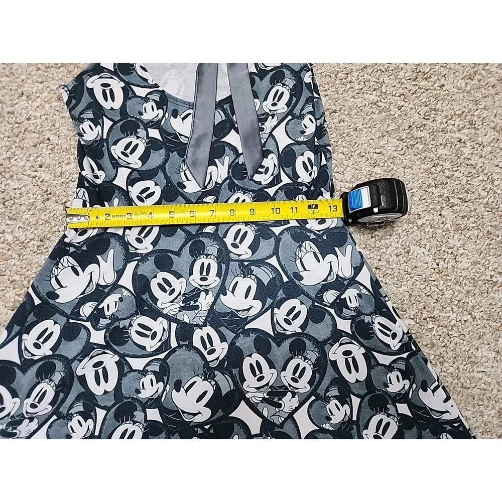 Disney Boutique Mickey Miney Dress Black Gray AOP Small Official - Picture 9 of 16